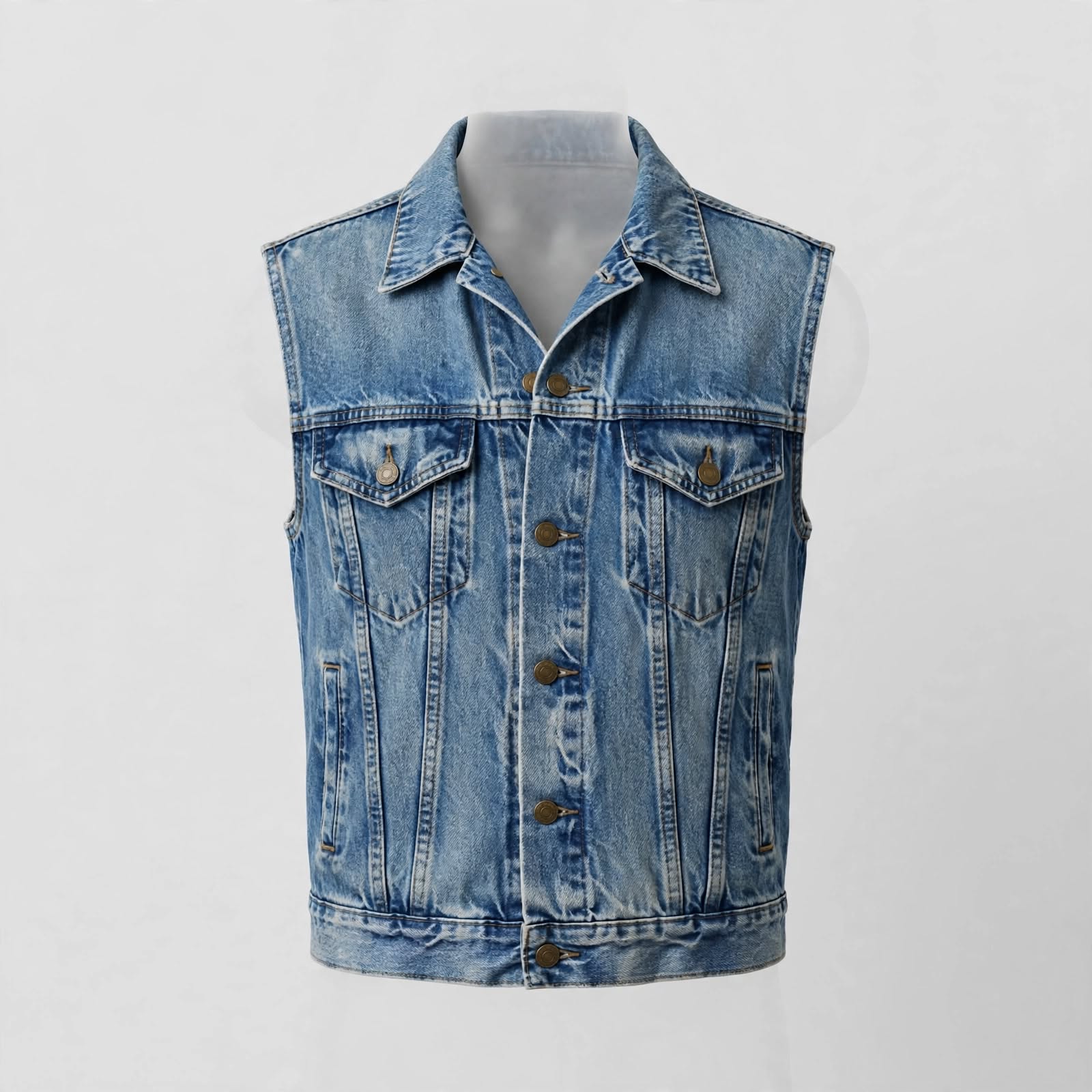 Cropped Denim Vest